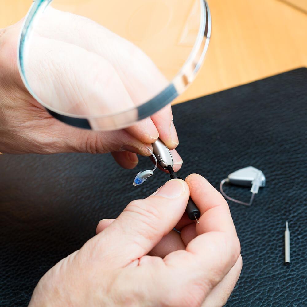 hearing aid repair in progress